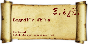 Bognár Éda névjegykártya